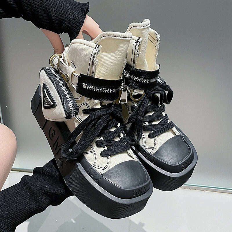 2023 New Women's Ankle Boots Fashion Cowboy Knight Boot Punk Gothic Classic Denim Canvas Shoes Short Goth Platform Shoes - Image 28