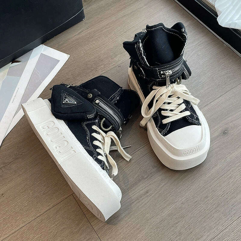 2023 New Women's Ankle Boots Fashion Cowboy Knight Boot Punk Gothic Classic Denim Canvas Shoes Short Goth Platform Shoes - Image 5