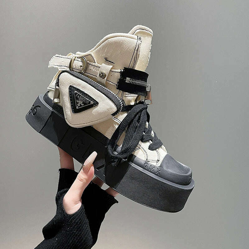 2023 New Women's Ankle Boots Fashion Cowboy Knight Boot Punk Gothic Classic Denim Canvas Shoes Short Goth Platform Shoes - Image 9