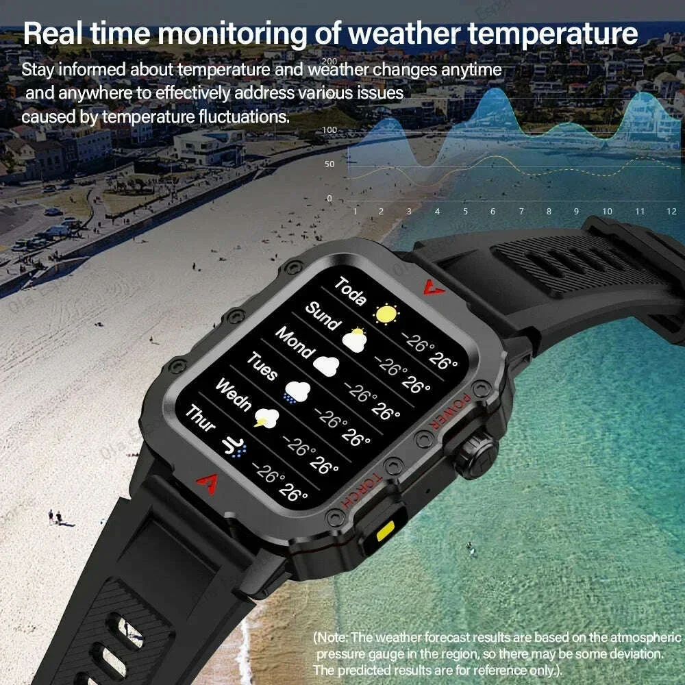 2025 Smartwatch Military Outdoor Sports Watches For Man Woman LED Flashlight Health Monitoring 1.73 inch Bluetooth Watches New - Image 6