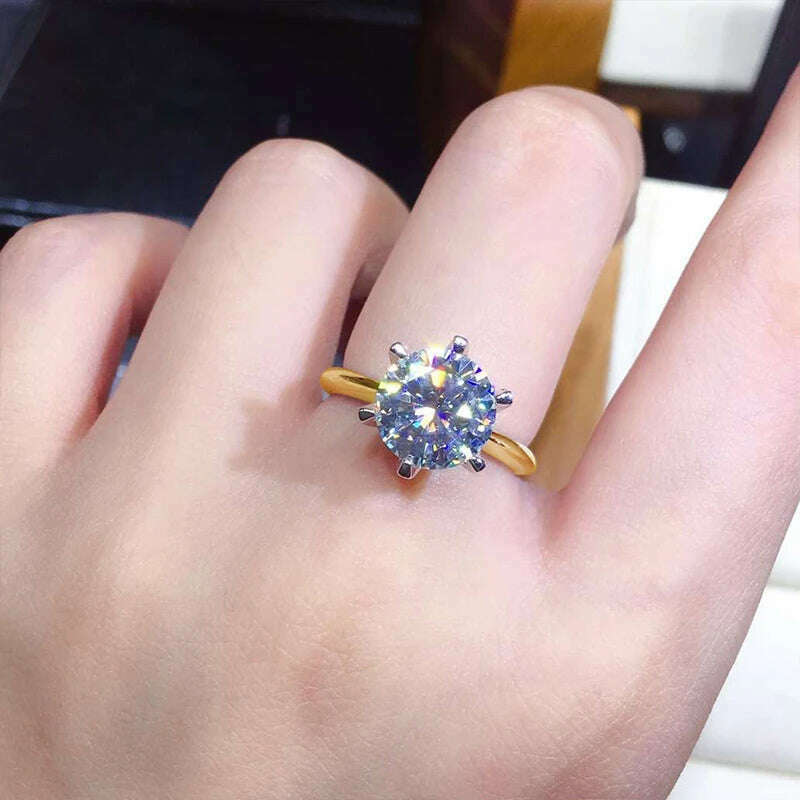 3ct Diamond Ring Solitaire Woman Silver 925 Yellow Gold Moissanite Ring Engagement Wedding 2ct moissanite Ring with Certificate - Image 3