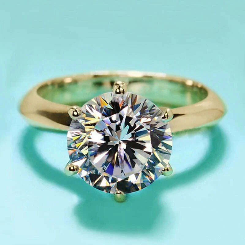 3ct Diamond Ring Solitaire Woman Silver 925 Yellow Gold Moissanite Ring Engagement Wedding 2ct moissanite Ring with Certificate - Image 6