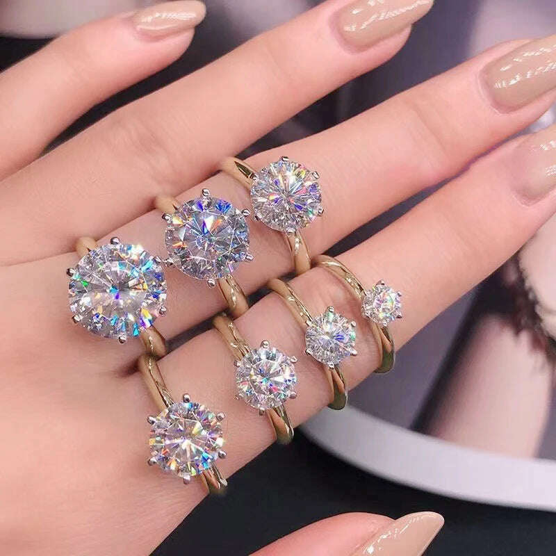 3ct Diamond Ring Solitaire Woman Silver 925 Yellow Gold Moissanite Ring Engagement Wedding 2ct moissanite Ring with Certificate - Image 9