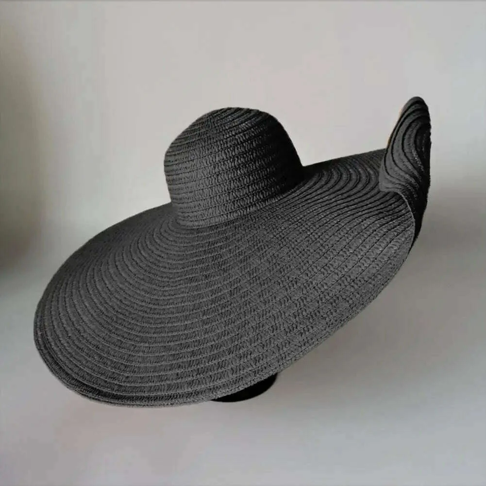 70cm Oversized Foldable Straw Hat Women Hat Super Big Wide Brim Sun Protection Summer Beach Hats Travel Vocation Ladies Cap - Image 15