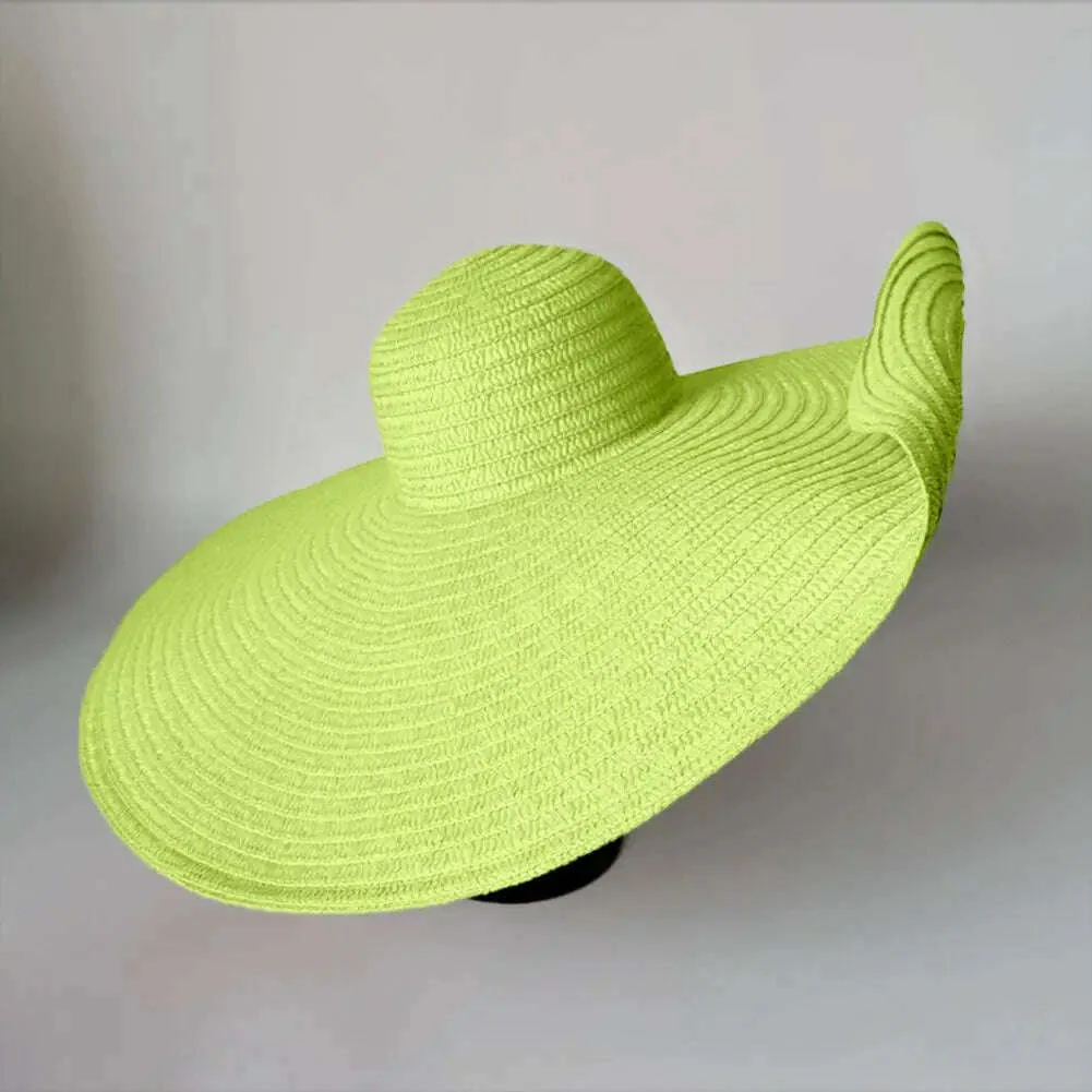 70cm Oversized Foldable Straw Hat Women Hat Super Big Wide Brim Sun Protection Summer Beach Hats Travel Vocation Ladies Cap - Image 16