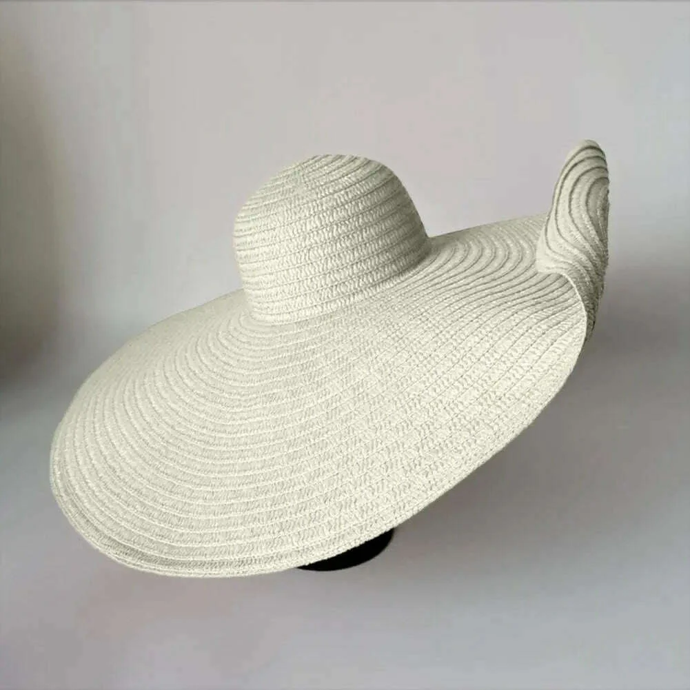 70cm Oversized Foldable Straw Hat Women Hat Super Big Wide Brim Sun Protection Summer Beach Hats Travel Vocation Ladies Cap - Image 9