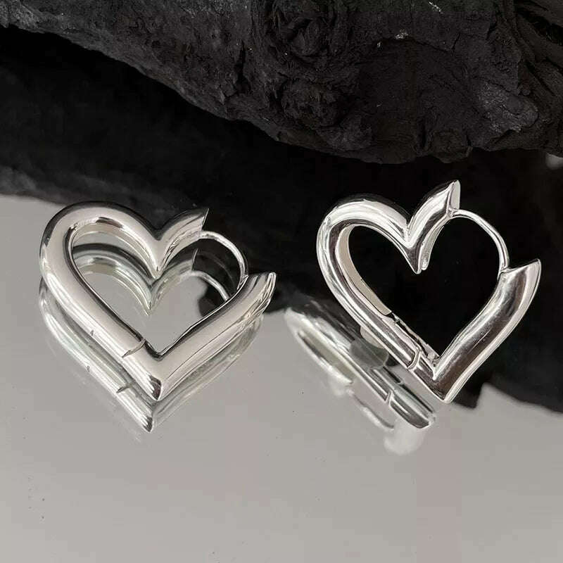 925 Sterling Silver Vintage Heart Earrings For Women Trendy Earring Jewelry Prevent Allergy Party Accessories G - Image 5