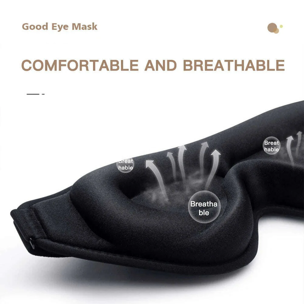 Blackout 3D Sleep Mask Memory Foam Eye Shade Breathable Eye Patch Travel Smooth Slaapmasker Relax Sleeping Aid Women Men - Image 4