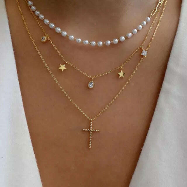 Bohemia Multilayer Crystal Butterfly Pendant Necklaces For Women Hollow Heart Choker Necklace Fashion Jewelry Party Gift N0321 - Image 7