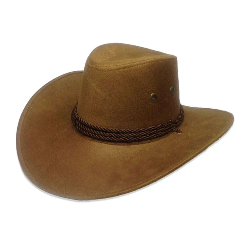 Cowboy Hat Caps for Men Country Women's Hat Faux Leather Sunhat Wild Brim Panama Hat Visor Hats Sombrero De Vaquero Occidental - Image 12