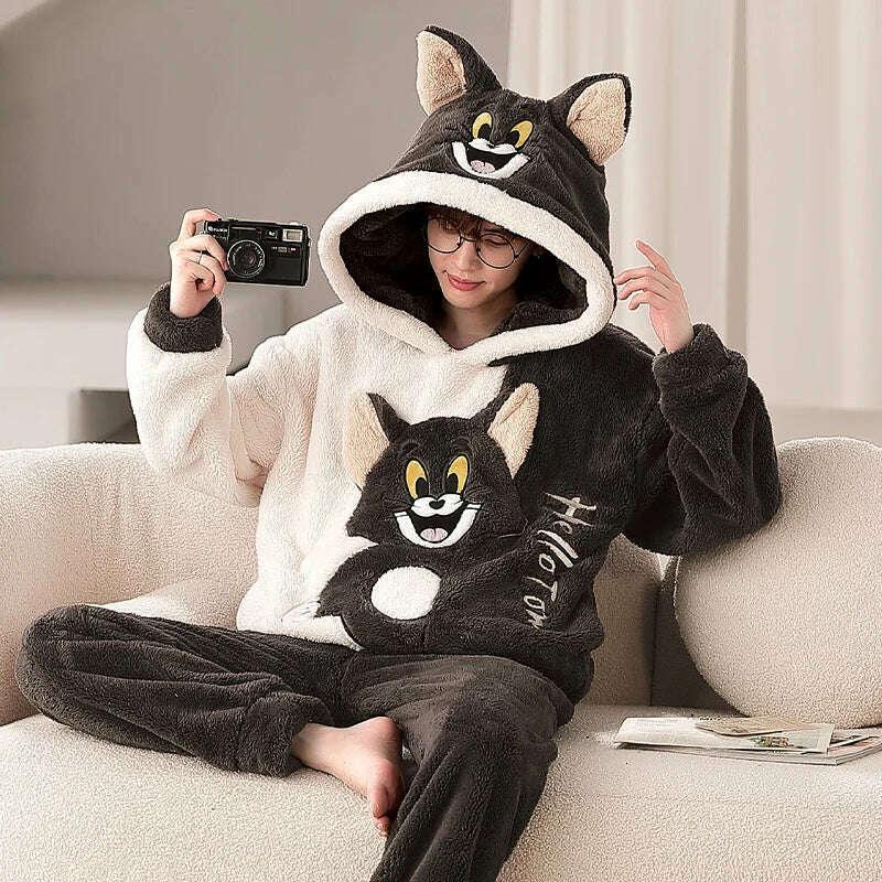 Cute Pajamas For Men Thick Plush Fleece Pajama Sets Winter Coral Velvet Warm Flannel Clothes Home Suit Male Sleepwear Пижама - Image 38
