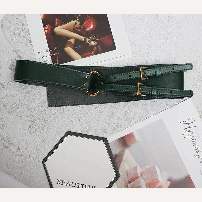 Fashion Wide Cowskin Cummerbund Women's Cummerbunds Knot Real Leather Waistbands For Dress Decorate Waist Belt Coat Accessorie - Image 11