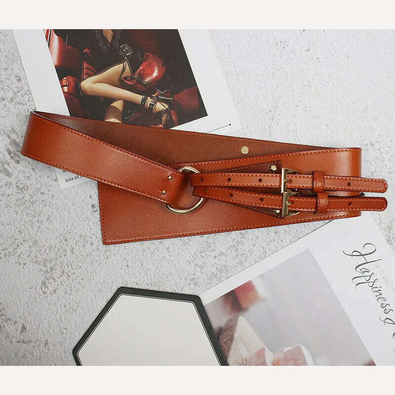 Fashion Wide Cowskin Cummerbund Women's Cummerbunds Knot Real Leather Waistbands For Dress Decorate Waist Belt Coat Accessorie - Image 12