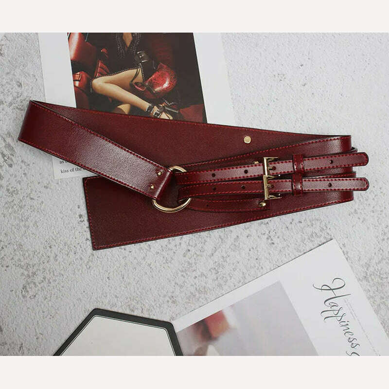 Fashion Wide Cowskin Cummerbund Women's Cummerbunds Knot Real Leather Waistbands For Dress Decorate Waist Belt Coat Accessorie - Image 13