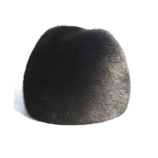 Hat Winter Men Real Mink Fur Cap Mens Winter Caps Mens Beanie Black Brown Russian Men Warm Knitted Hats Oversized - Image 8