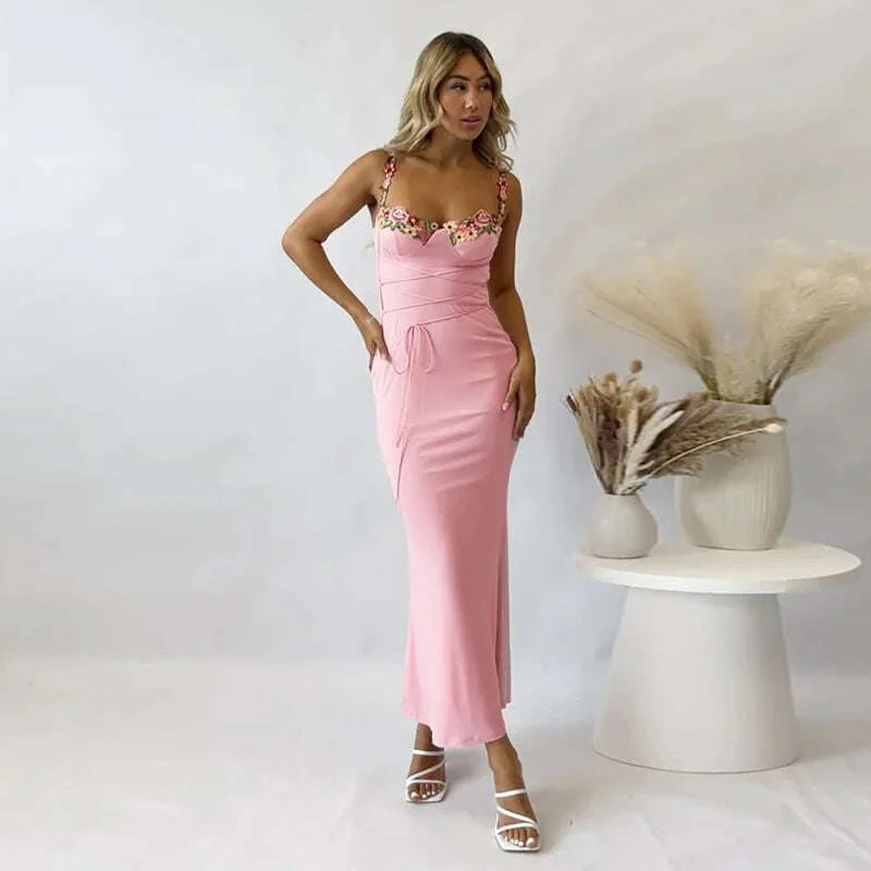 Hawthaw Women Elegant Pary Club Evening Birthday Streetwear Bodycon Midi Dress 2024 Summer Clothes Wholesale Items For Business - Image 12