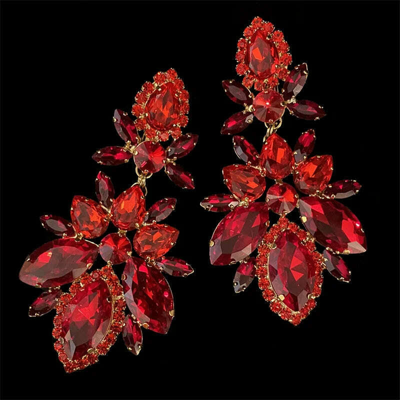 Hot selling rhinestone necklace set, exaggerated earrings in Europe and America, dress, versatile jewelry - Image 3