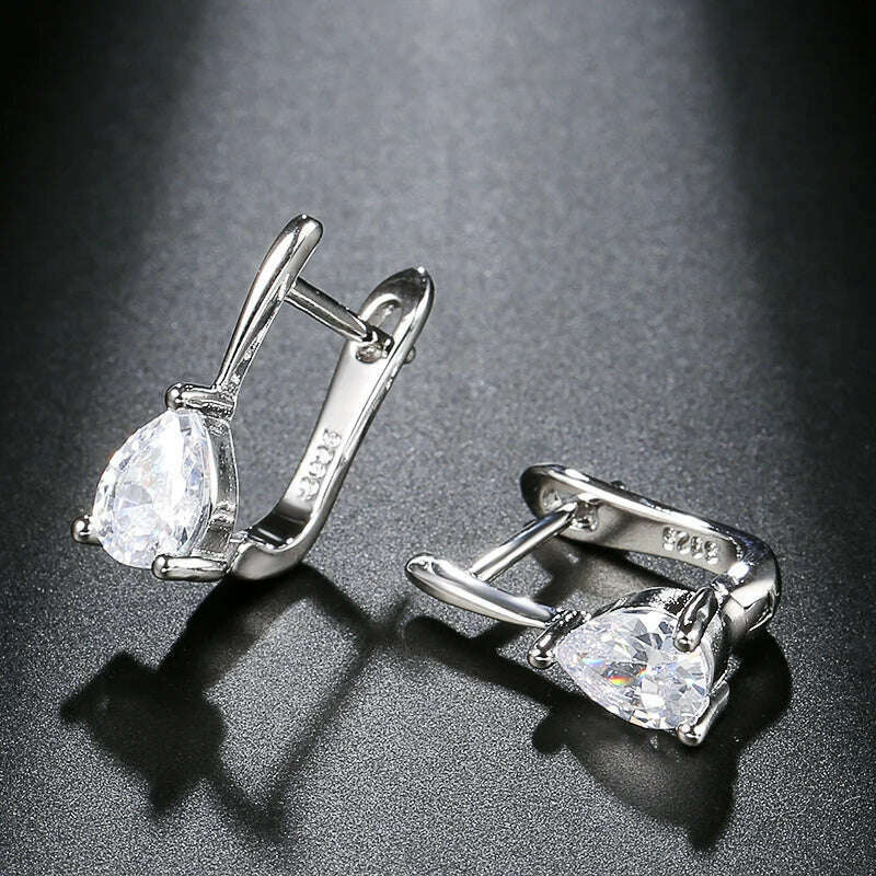 Kinel Luxury Bridal Wedding Stud Earrings Gold Silver Color Water Drop AAA Cubic Zirconia Earrings For Women Fasion Jewellery - Image 4