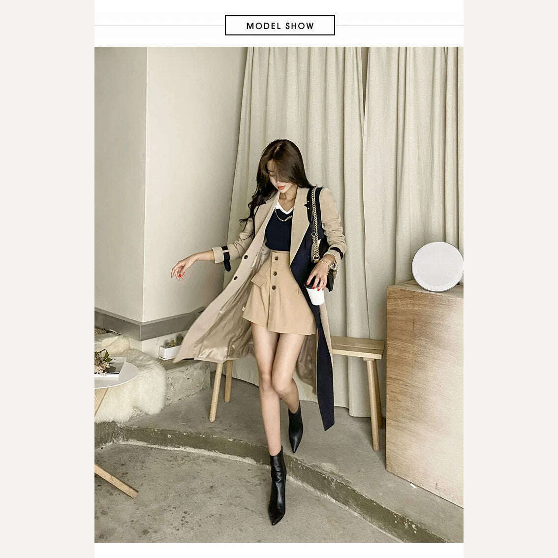 LANMREM Elegant Notched Collar Lady Patchwork Windbreaker Full Sleeve Buttons Belted Women Long Trench Coats 2023 Winter 2W1922 - Image 10