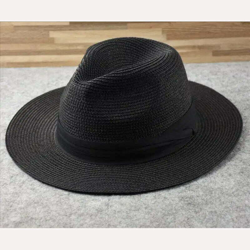 Large Size Panama Hats Lady Beach Wide Brim Straw Hat Man Summer Sun Cap Plus Size Fedora Hat 55-57cm 58-60cm 61-64cm - Image 11