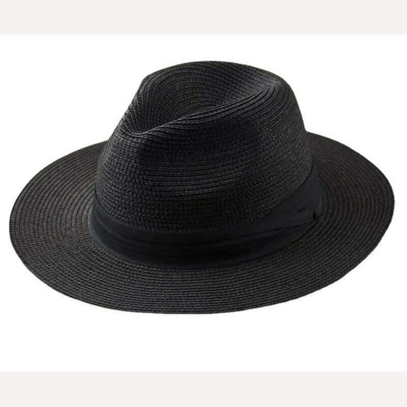 Large Size Panama Hats Lady Beach Wide Brim Straw Hat Man Summer Sun Cap Plus Size Fedora Hat 55-57cm 58-60cm 61-64cm - Image 4