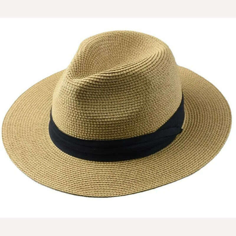 Large Size Panama Hats Lady Beach Wide Brim Straw Hat Man Summer Sun Cap Plus Size Fedora Hat 55-57cm 58-60cm 61-64cm - Image 6