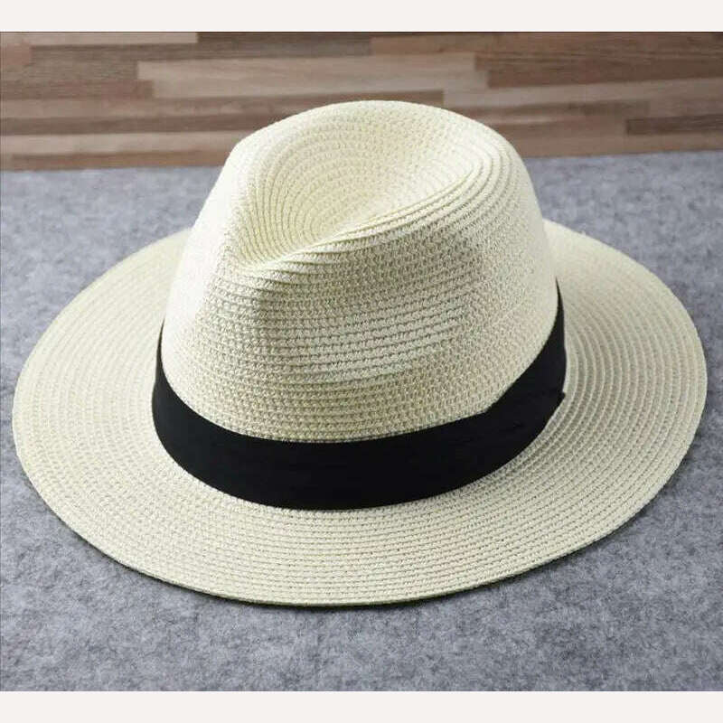 Large Size Panama Hats Lady Beach Wide Brim Straw Hat Man Summer Sun Cap Plus Size Fedora Hat 55-57cm 58-60cm 61-64cm - Image 8