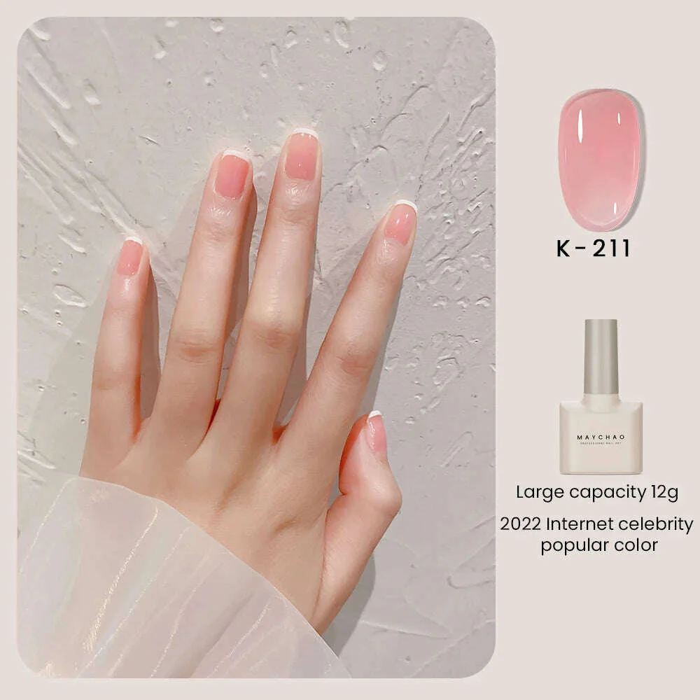 MAYCHAO 12ml Jelly Gel Nail Polish Semi Permanent Top Coat Soak Off UV LED Gel Art Nail Varnish Manicure Long Lasting Nail Gel - Image 10