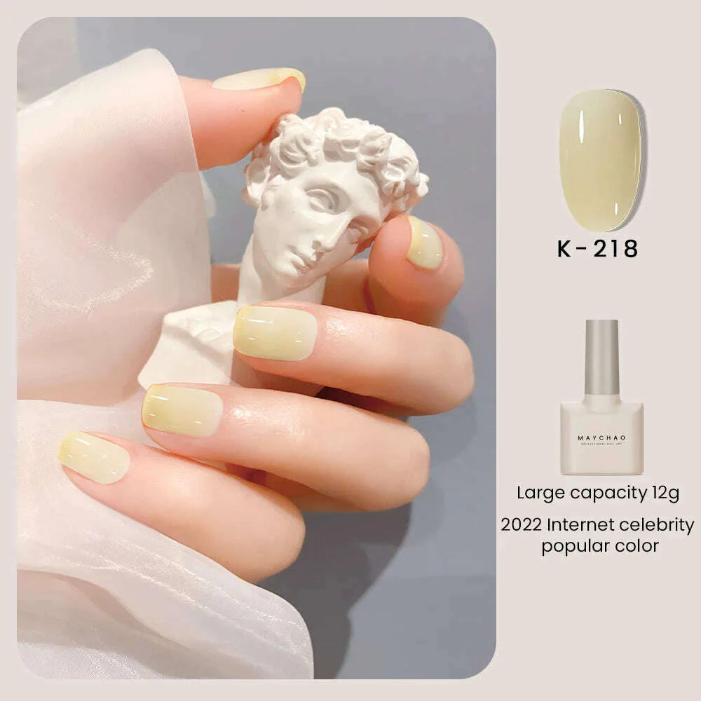 MAYCHAO 12ml Jelly Gel Nail Polish Semi Permanent Top Coat Soak Off UV LED Gel Art Nail Varnish Manicure Long Lasting Nail Gel - Image 11