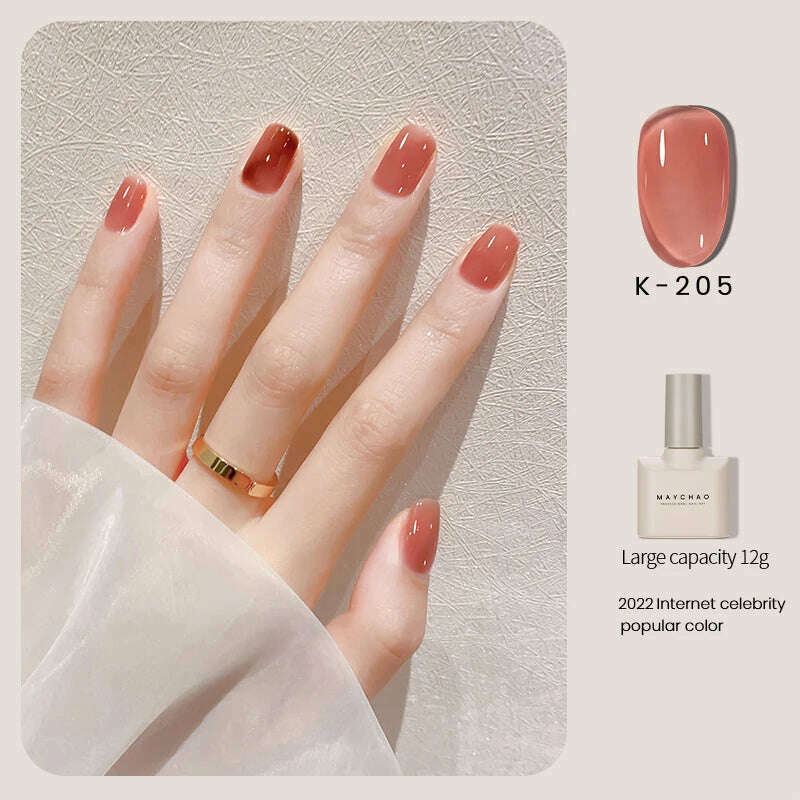 MAYCHAO 12ml Jelly Gel Nail Polish Semi Permanent Top Coat Soak Off UV LED Gel Art Nail Varnish Manicure Long Lasting Nail Gel - Image 14