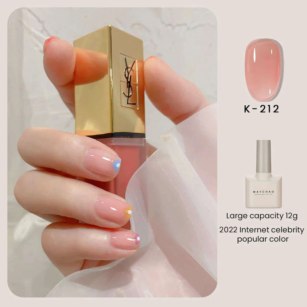 MAYCHAO 12ml Jelly Gel Nail Polish Semi Permanent Top Coat Soak Off UV LED Gel Art Nail Varnish Manicure Long Lasting Nail Gel - Image 15
