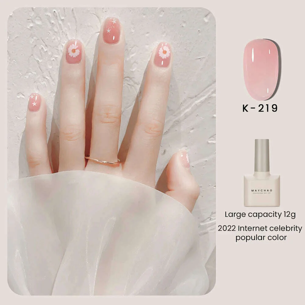 MAYCHAO 12ml Jelly Gel Nail Polish Semi Permanent Top Coat Soak Off UV LED Gel Art Nail Varnish Manicure Long Lasting Nail Gel - Image 16