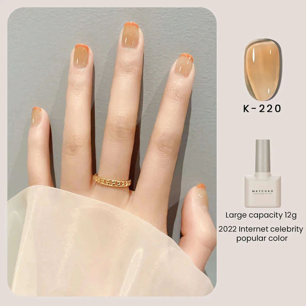 MAYCHAO 12ml Jelly Gel Nail Polish Semi Permanent Top Coat Soak Off UV LED Gel Art Nail Varnish Manicure Long Lasting Nail Gel - Image 18
