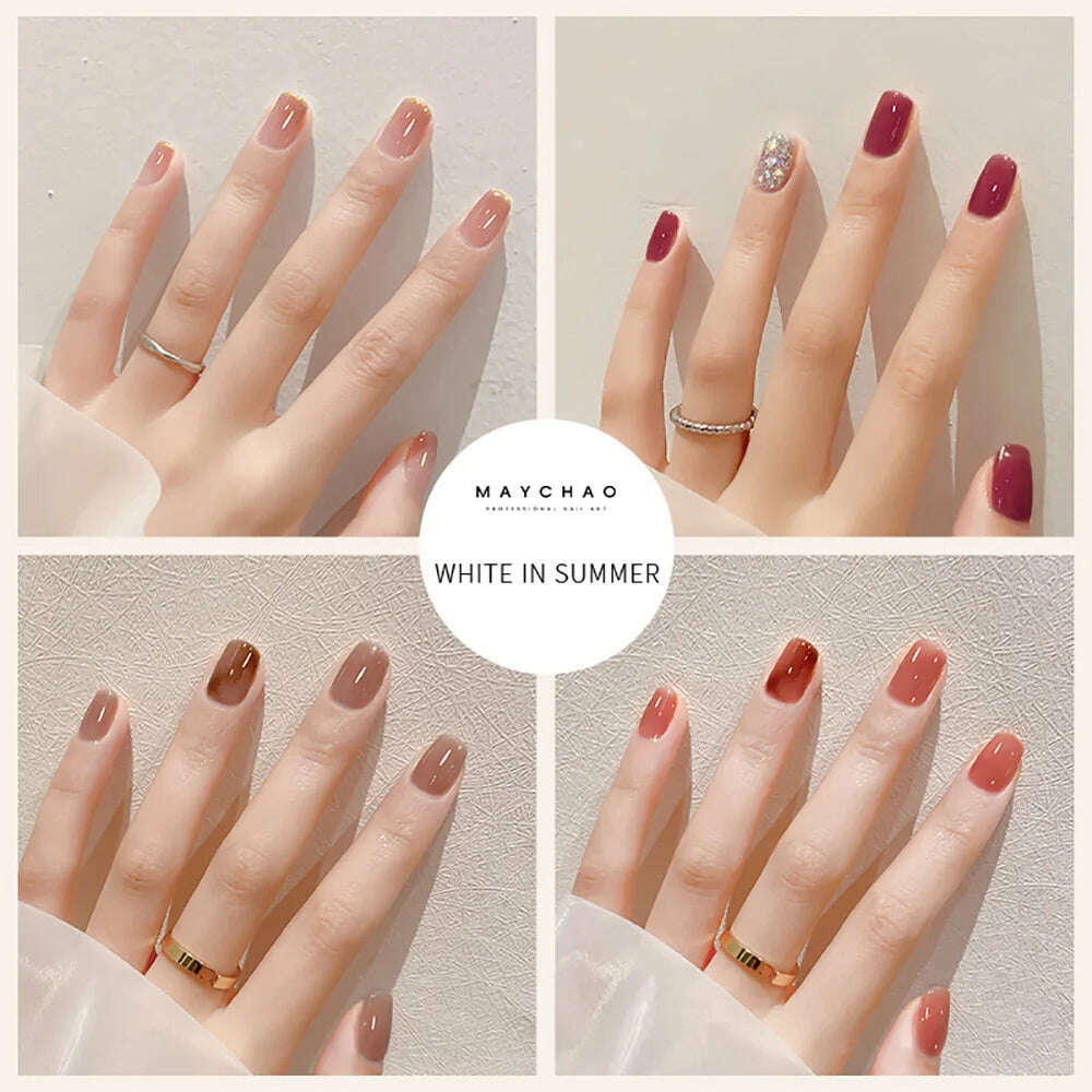 MAYCHAO 12ml Jelly Gel Nail Polish Semi Permanent Top Coat Soak Off UV LED Gel Art Nail Varnish Manicure Long Lasting Nail Gel - Image 23