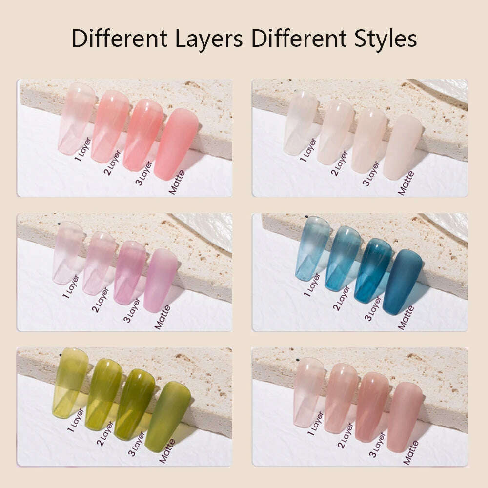 MAYCHAO 12ml Jelly Gel Nail Polish Semi Permanent Top Coat Soak Off UV LED Gel Art Nail Varnish Manicure Long Lasting Nail Gel - Image 24
