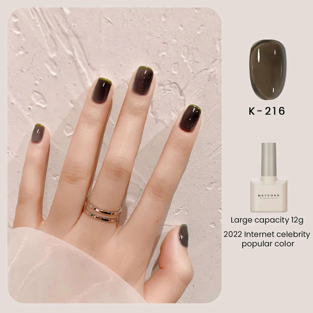 MAYCHAO 12ml Jelly Gel Nail Polish Semi Permanent Top Coat Soak Off UV LED Gel Art Nail Varnish Manicure Long Lasting Nail Gel - Image 3