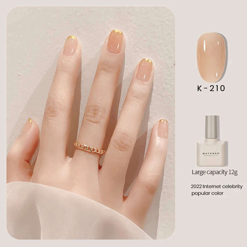 MAYCHAO 12ml Jelly Gel Nail Polish Semi Permanent Top Coat Soak Off UV LED Gel Art Nail Varnish Manicure Long Lasting Nail Gel - Image 4
