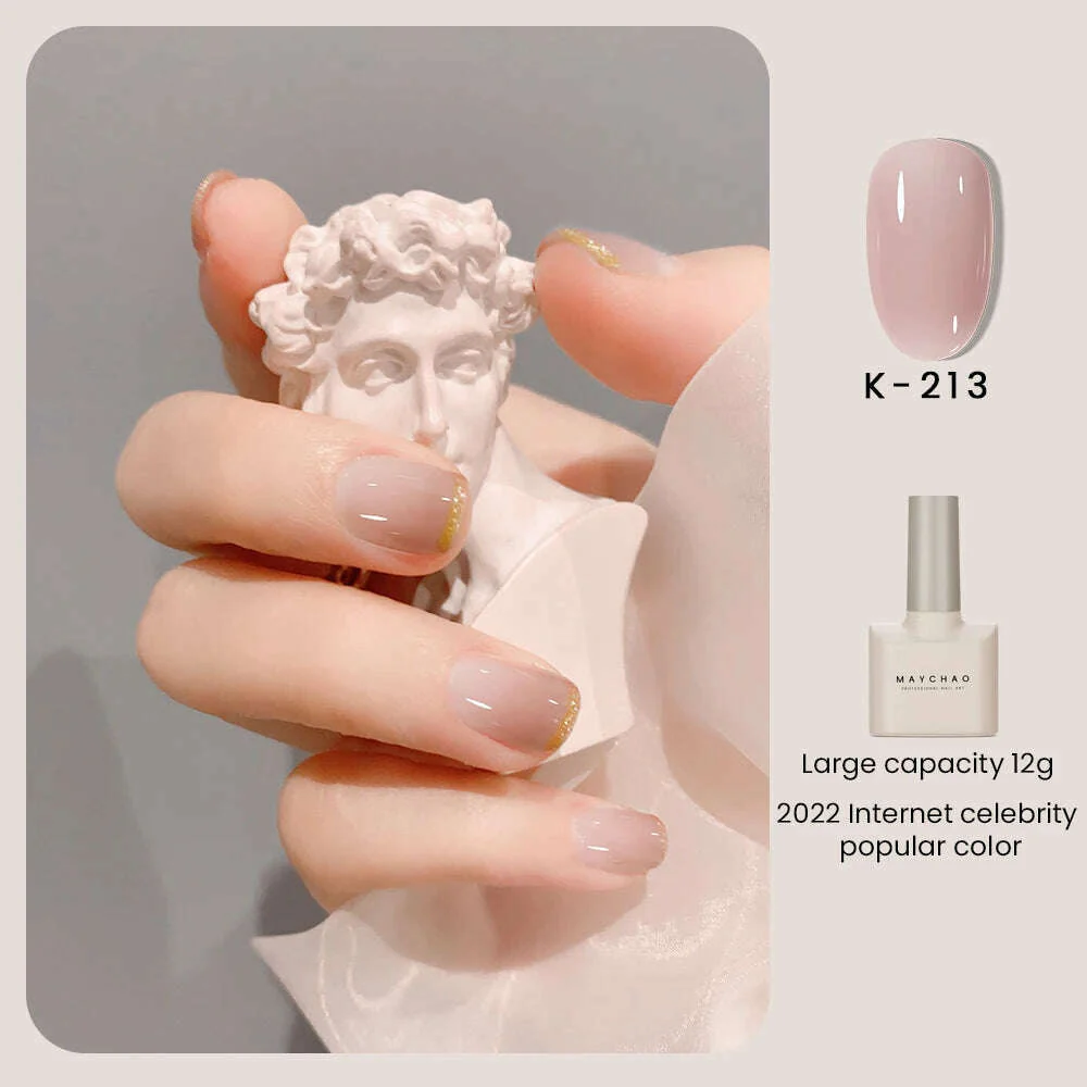 MAYCHAO 12ml Jelly Gel Nail Polish Semi Permanent Top Coat Soak Off UV LED Gel Art Nail Varnish Manicure Long Lasting Nail Gel - Image 5