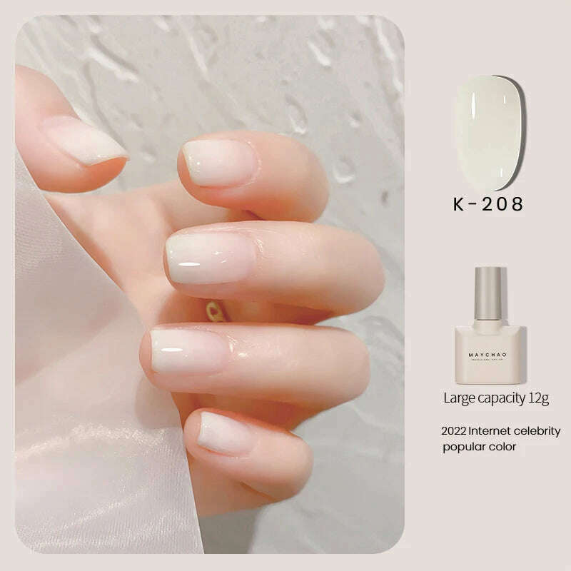 MAYCHAO 12ml Jelly Gel Nail Polish Semi Permanent Top Coat Soak Off UV LED Gel Art Nail Varnish Manicure Long Lasting Nail Gel - Image 7