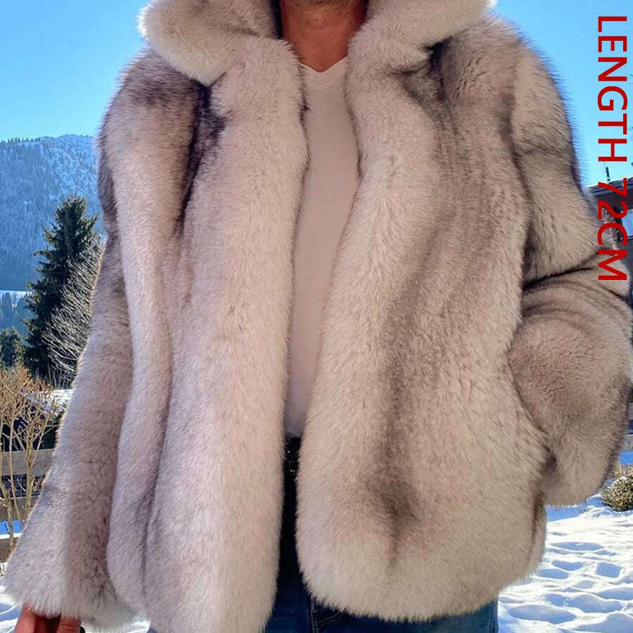 Natural Fox Fur Clothes Real Fox Fur Coat Winter Men Big Large Suit Collar Warm Thick Best Selling Styles - Image 12