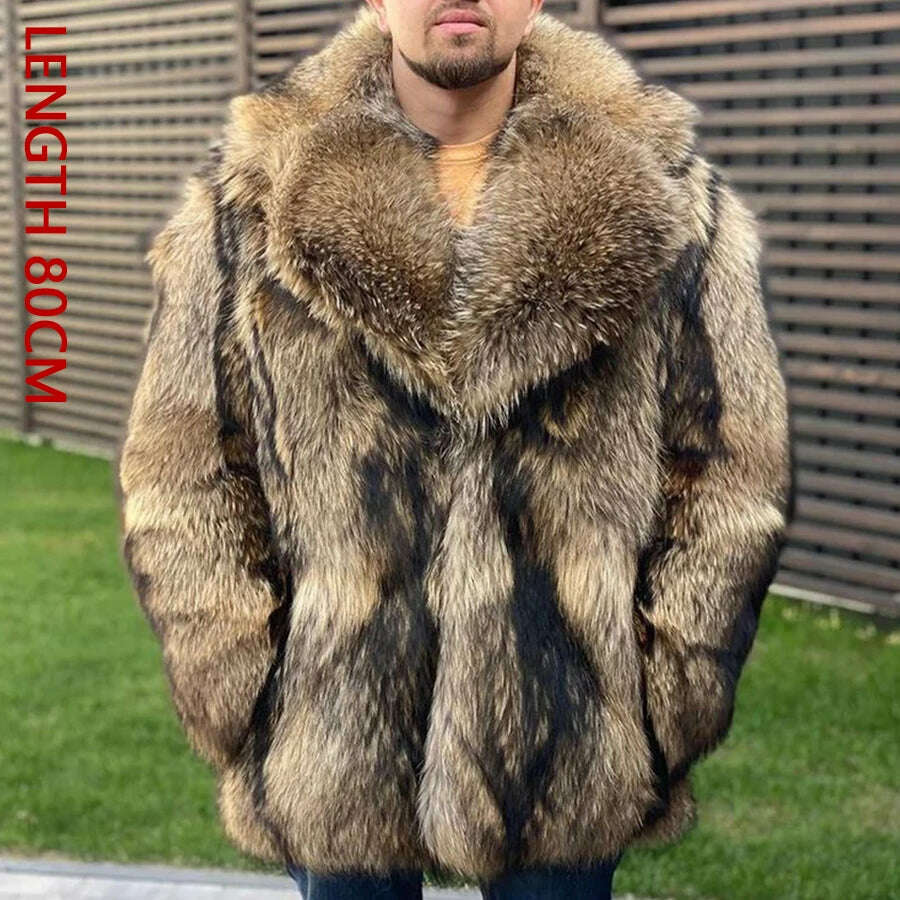Natural Fox Fur Clothes Real Fox Fur Coat Winter Men Big Large Suit Collar Warm Thick Best Selling Styles - Image 15