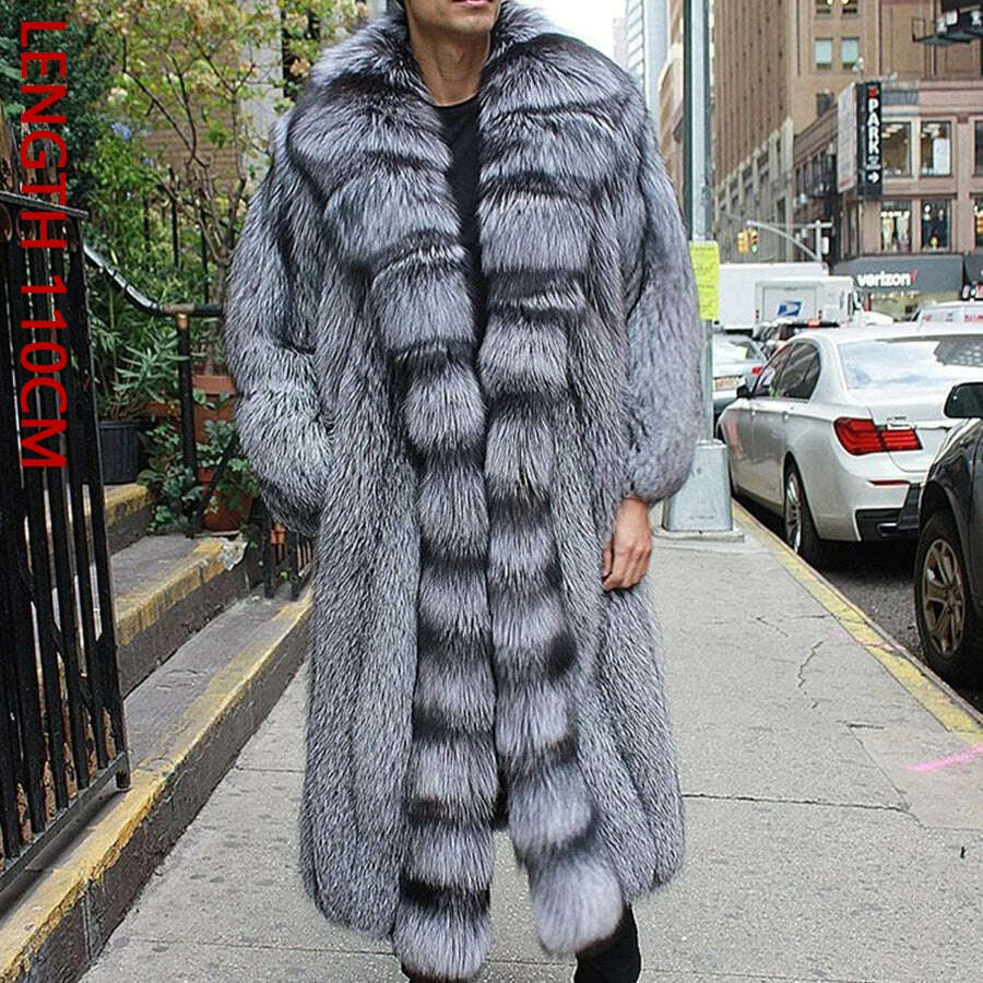 Natural Fox Fur Clothes Real Fox Fur Coat Winter Men Big Large Suit Collar Warm Thick Best Selling Styles - Image 16