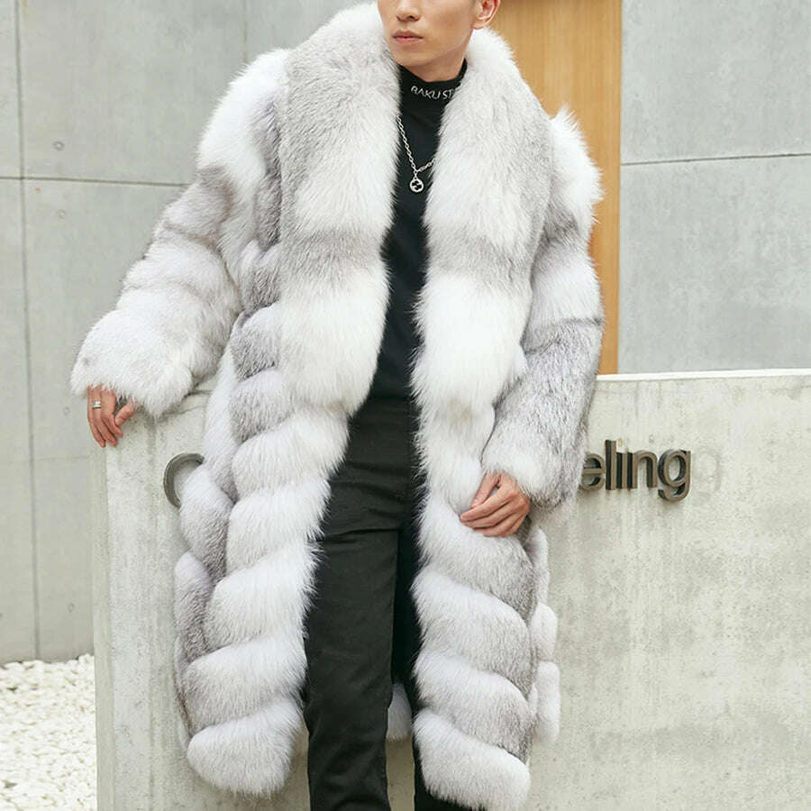 Natural Fox Fur Clothes Real Fox Fur Coat Winter Men Big Large Suit Collar Warm Thick Best Selling Styles - Image 21