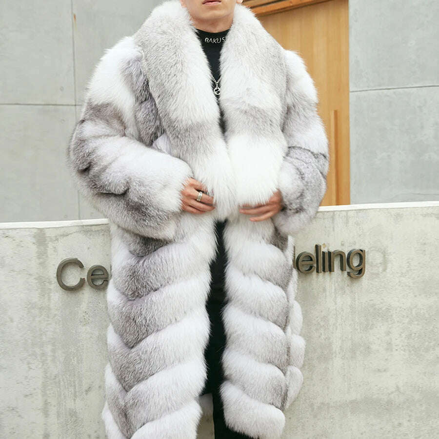 Natural Fox Fur Clothes Real Fox Fur Coat Winter Men Big Large Suit Collar Warm Thick Best Selling Styles - Image 22