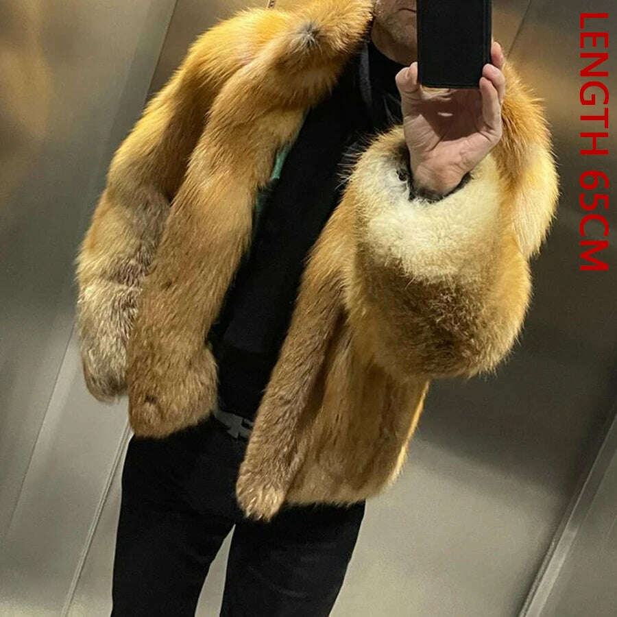 Natural Fox Fur Clothes Real Fox Fur Coat Winter Men Big Large Suit Collar Warm Thick Best Selling Styles - Image 7