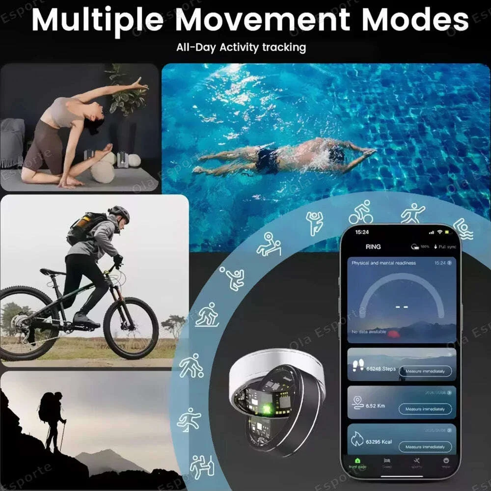 New Blood Pressure Sleep Health Monitor Smart Ring Sport Remote Camera smartring IP68 Waterproof Care for family Rings Men Women - Image 6