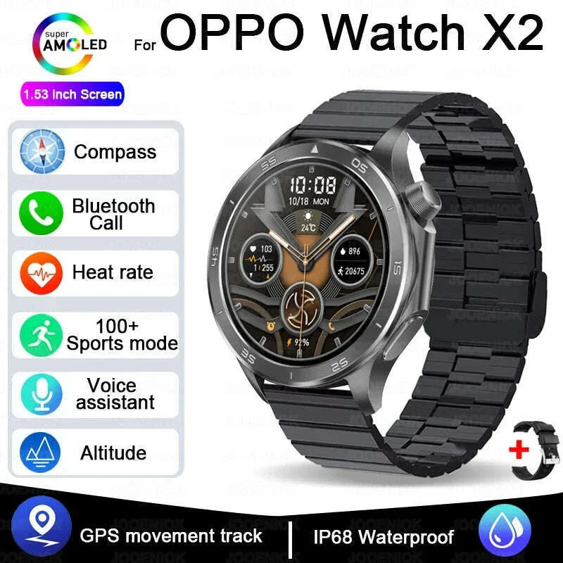 OPPO Watch X2 Latest Bluetooth Call Smartwatch Men GPS NFC Health Monitoring IP68 Waterproof Watch AMOLED HD Screen Smart Watch - Image 9