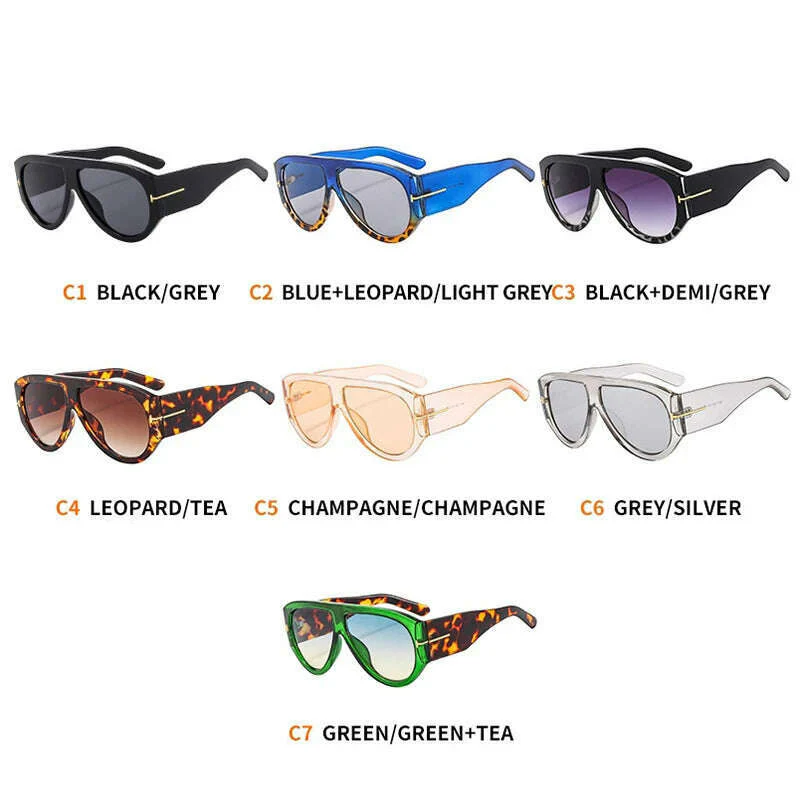 Oversized Pilot Sunglasses Women Fashion 2023 Luxury Big Frame One Piece Gradient Sunglasses Retro Classic Thick Shades - Image 6