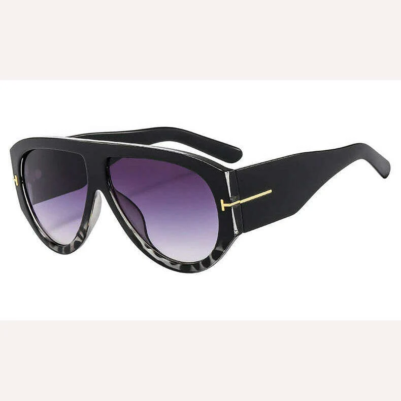 Oversized Pilot Sunglasses Women Fashion 2023 Luxury Big Frame One Piece Gradient Sunglasses Retro Classic Thick Shades - Image 8