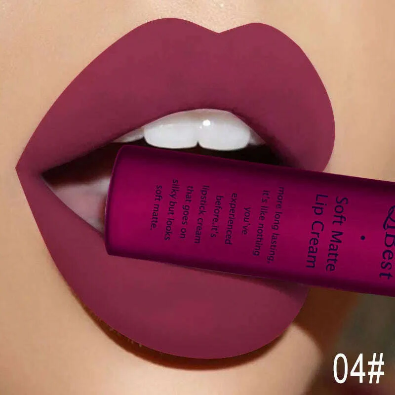 QIBEST Sexy Velvet Matte Lip Gloss Liquid Lipstick Lipgloss Beauty Red Nude Waterproof Long-lasting Lip Stain Makeup For Women - Image 10